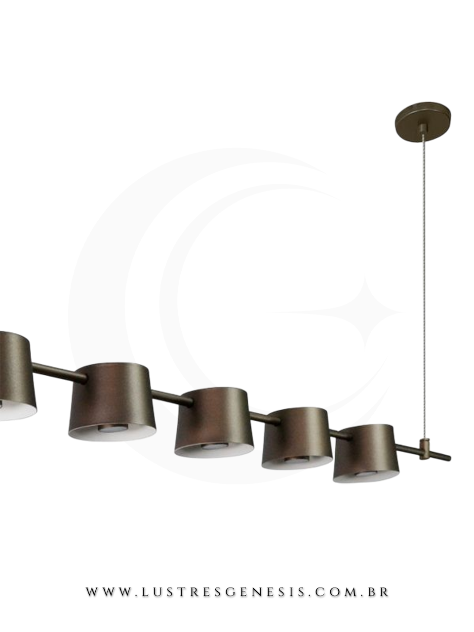 Pendente de Teto Nina B5 Aluminio LED Integrado Lustre para Mesa de Jantar, Balcao de Cozinha, Bancada Area Gourmet e Quarto Casal